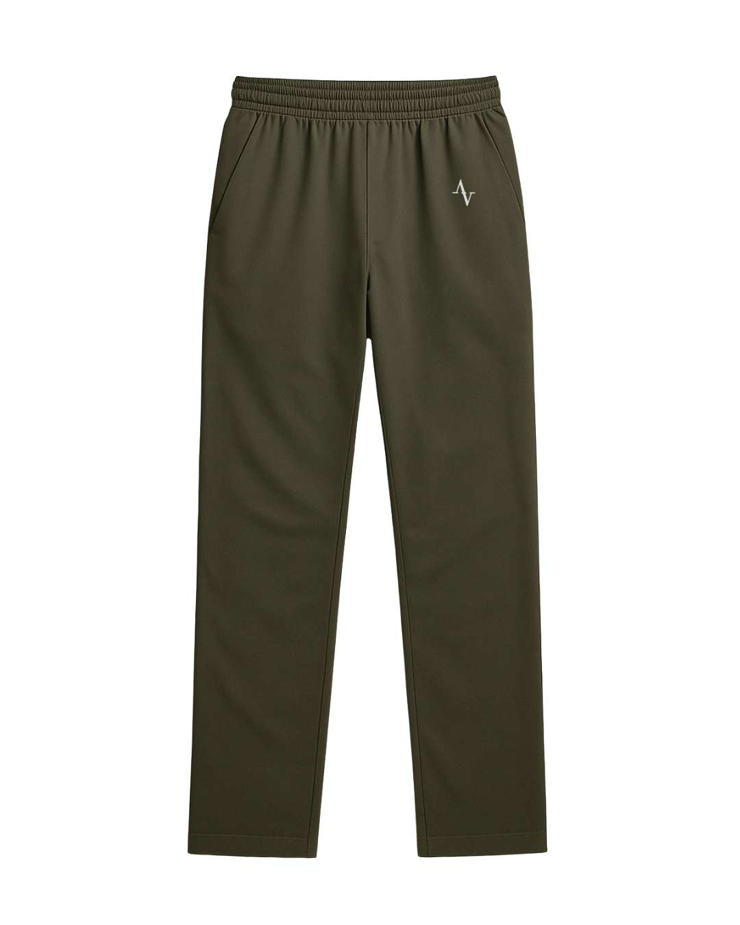 Green pants with a logo on a white background