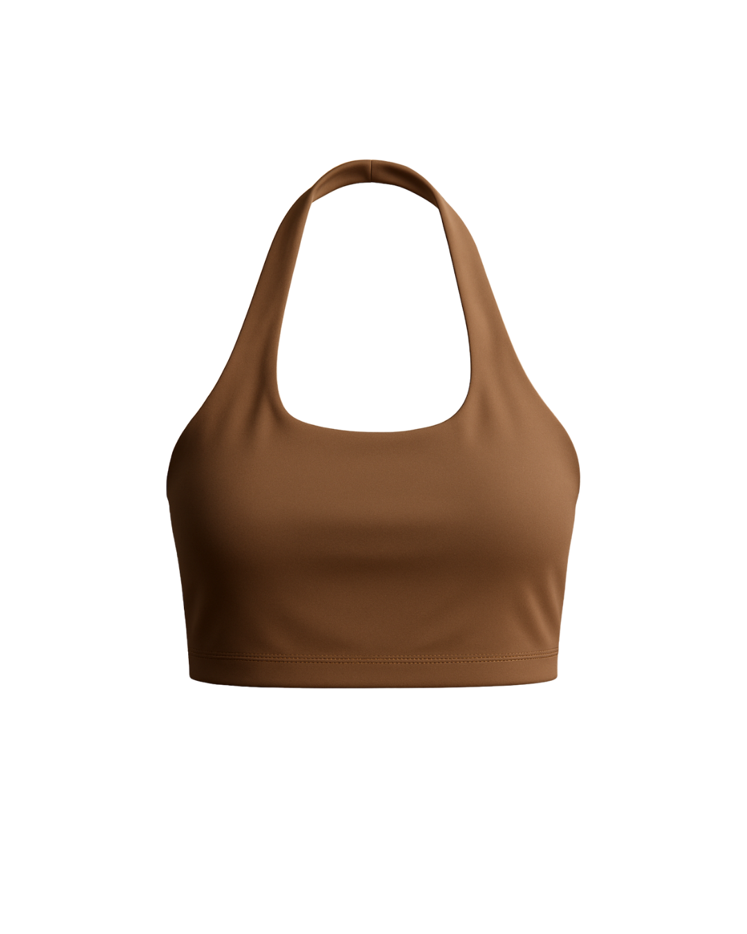 Brown halter top on a white background